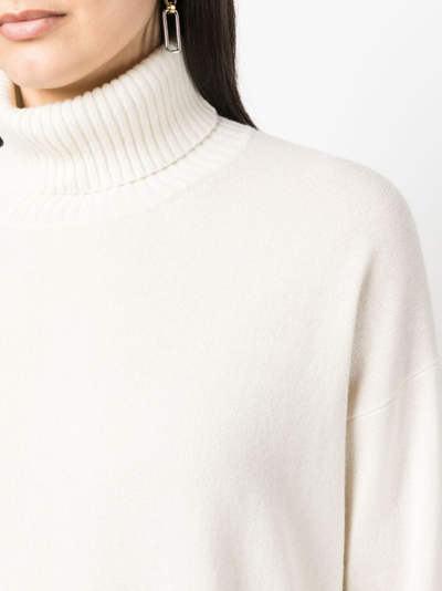 Shop Malo Roll-neck Cashmere Jumper In Weiss