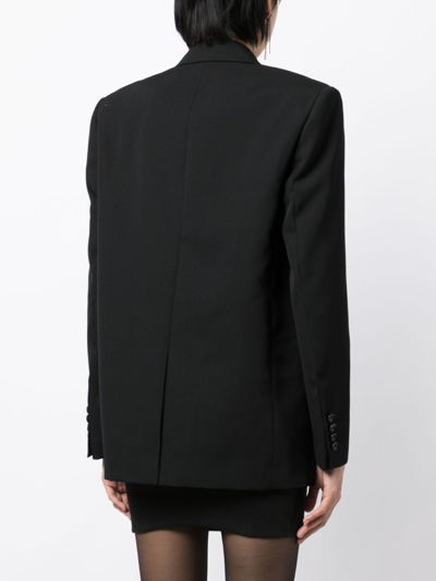 Shop Alexander Wang Logo-embroidered Single-breasted Blazer In Black