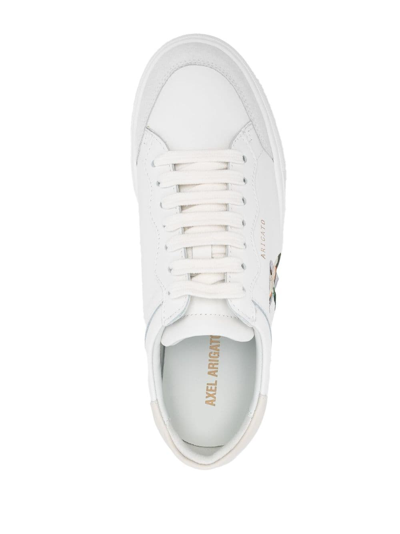 Shop Axel Arigato Clean 90 Embroidered Leather Sneakers In Weiss