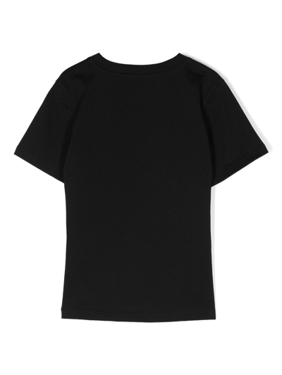 Balmain Metallic Logo-print T-shirt In Schwarz