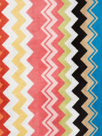 Missoni Gemusterter Bademantel Mit Kapuze In Red