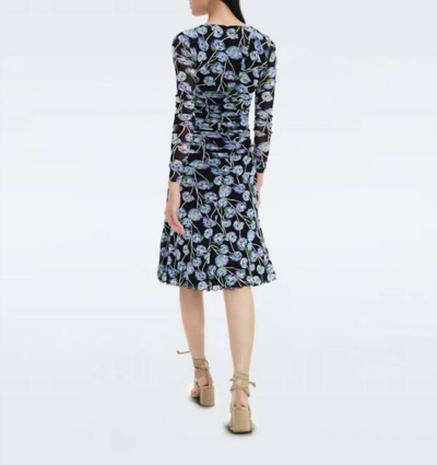 Shop Diane Von Furstenberg Missy Dress In Watercolor Floral Medium Black In Multi