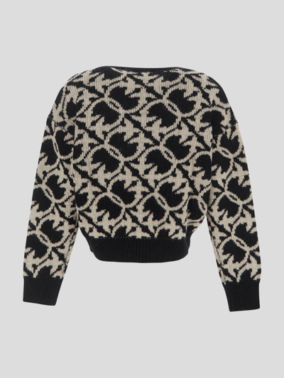 Shop Pinko V-neck Knit Sweater In Black