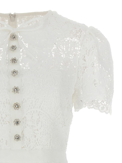 Shop Self-portrait White Cord Lace Collar Mini Dress