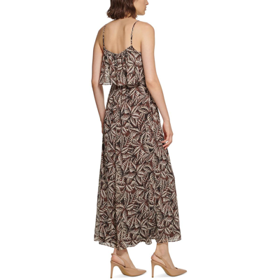 Shop Calvin Klein Womens Printed Maxi Fit & Flare Dress In Multi