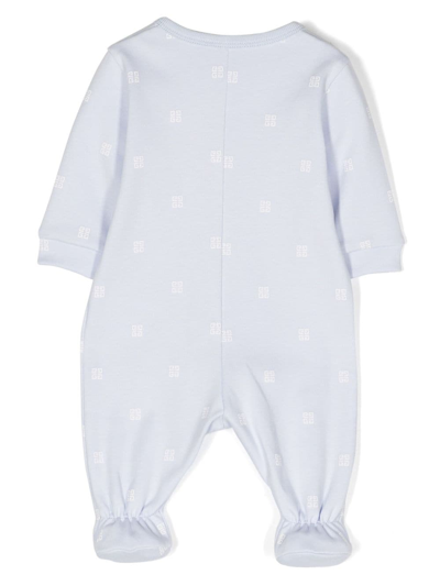 Shop Givenchy Logo-print Cotton Romper In Blue
