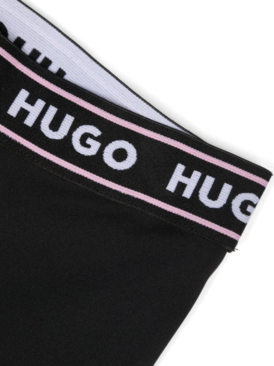 Shop Hugo Logo-waistband Leggings In Black