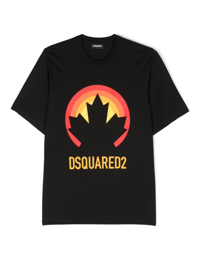 Shop Dsquared2 Logo-print Cotton T-shirt In Black