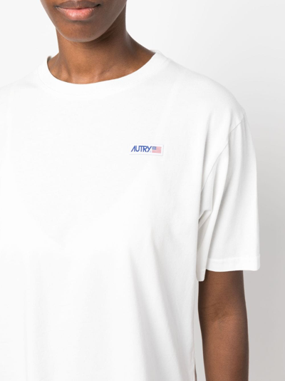 Shop Autry Iconic Logo Crew-neck T-shirt In White