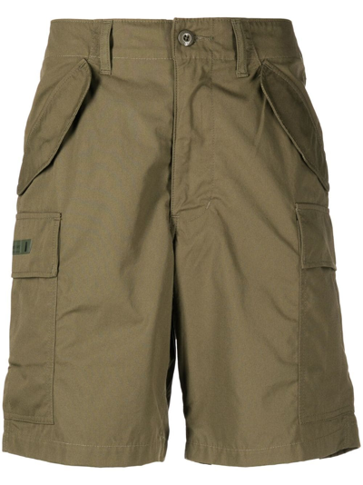 Shop Wtaps Logo-patch Cargo Shorts In Green