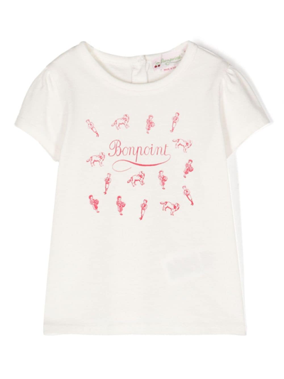 Shop Bonpoint Logo-print Cotton T-shirt In White