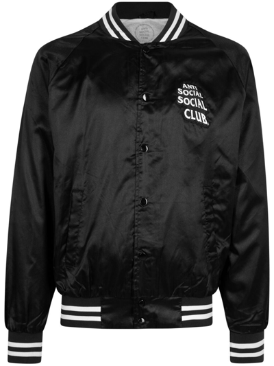 Shop Anti Social Social Club Souvenir Bomber Jacket In Black
