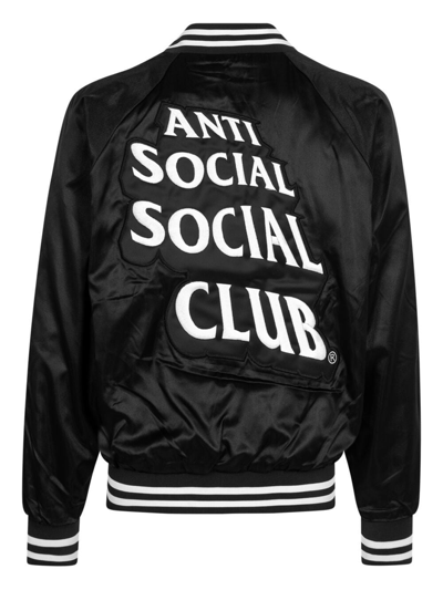 Shop Anti Social Social Club Souvenir Bomber Jacket In Black