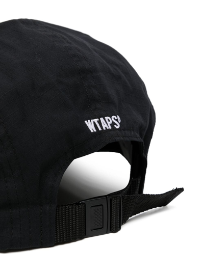 Shop Wtaps Logo-embroidered Flat-peak Cap In Black