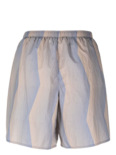 Shop Acne Studios Graphic-print Track Shorts In Blue