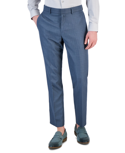 Shop Perry Ellis Portfolio Men's Slim-fit Twill Pants In Blue