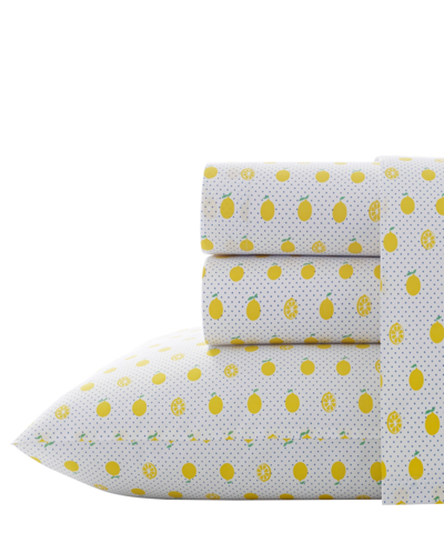 Shop Poppy & Fritz Printed Cotton Percale 3-pc. Sheet Set, Twin In Lemons