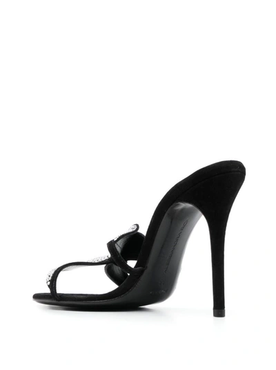 Shop Alessandra Rich Black Leather Sandals
