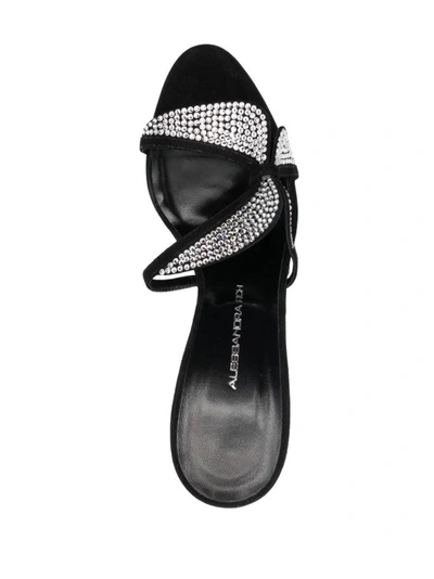 Shop Alessandra Rich Black Leather Sandals