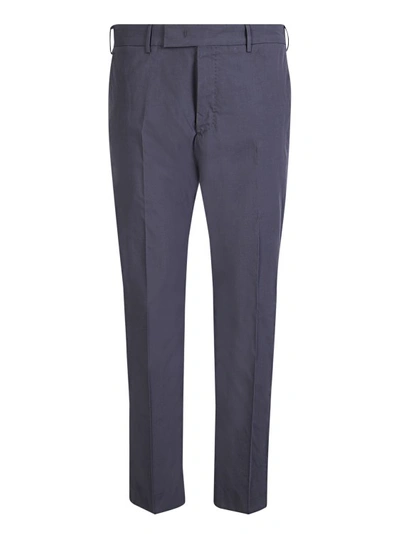 Shop Pt Torino Cropped Chino Stretch-cotton Trousers In Blue