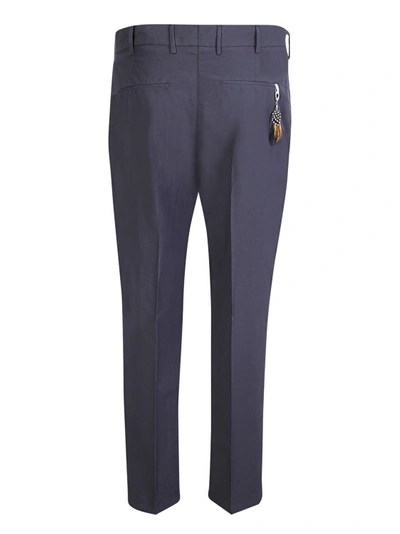 Shop Pt Torino Cropped Chino Stretch-cotton Trousers In Blue