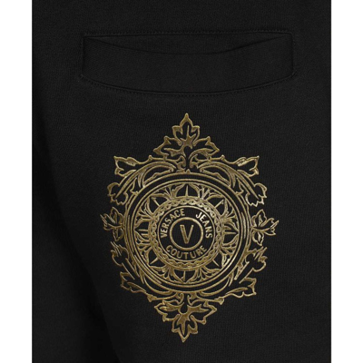 Shop Versace Jeans Couture Cotton Logo Sweatpants In Black