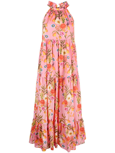 Shop Borgo De Nor Pink Pandora Floral-print Dress