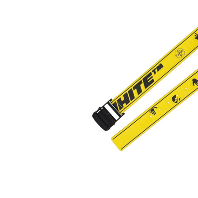 Shop Off-white Yellow Leather Belt