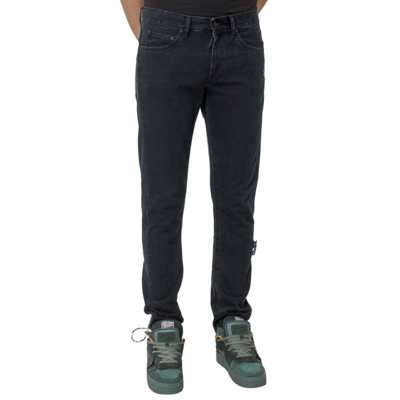 Shop Off-white Black Cotton Denim Jeans In Blue