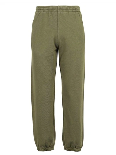 Shop Off-white Green Cotton Pants