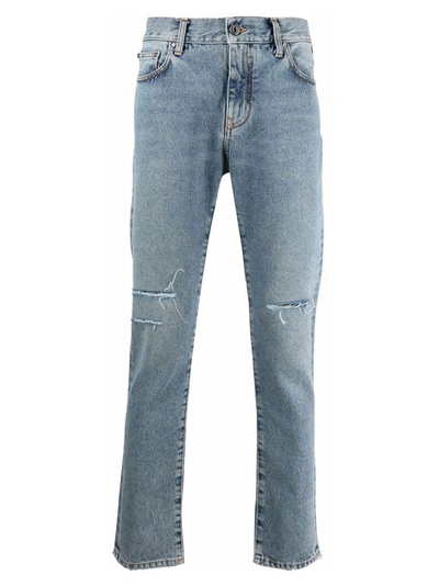 Shop Off-white Skinny Denim Jeans In Blue