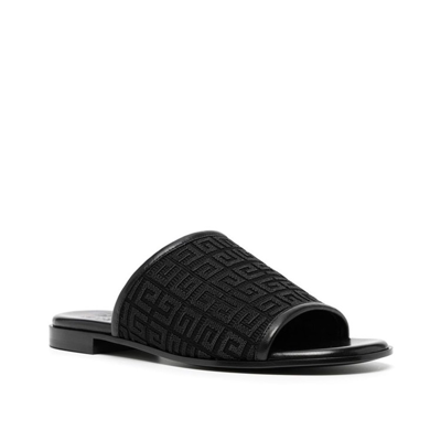 Shop Givenchy Jaquard Flat Sandals In Black