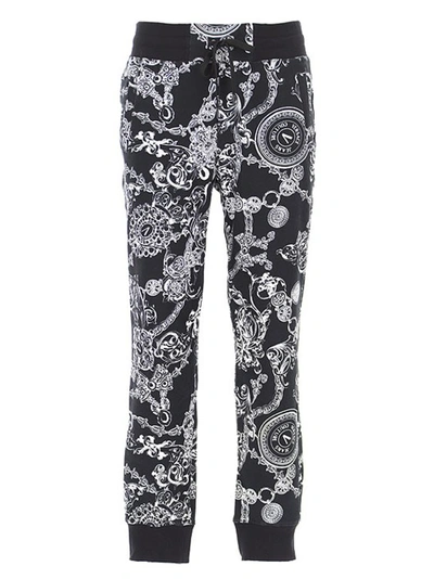 Shop Versace Jeans Couture Cotton Printed Pants In Black