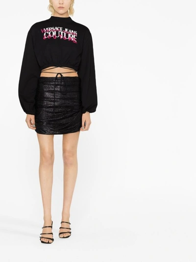Shop Versace Jeans Couture Black Hoodie Sweatshirt