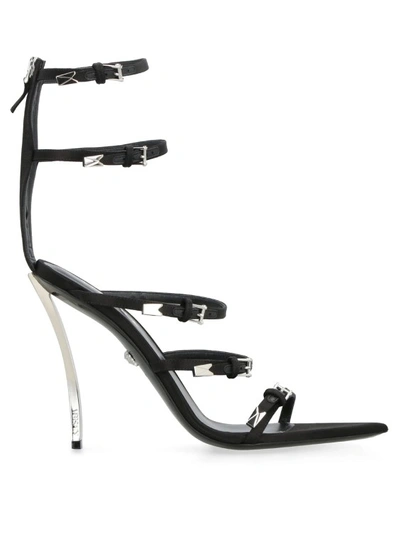 Shop Versace Pin-points Sandals In Black