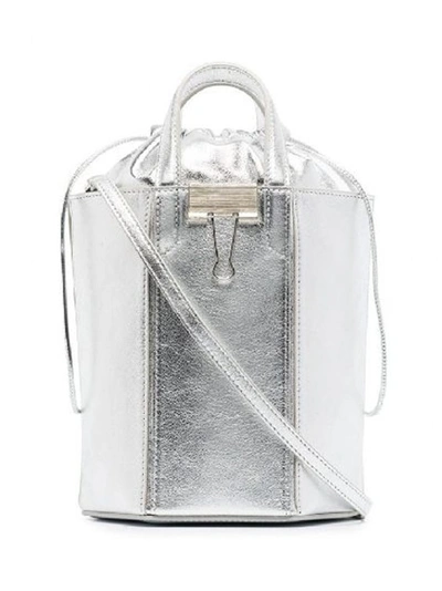 Shop Off-white Silver Leather Handbag