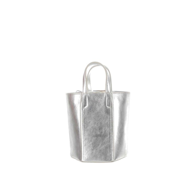 Shop Off-white Silver Leather Handbag