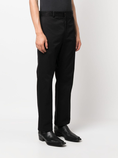 Shop Acne Studios Straight-leg Cotton Trousers In Black