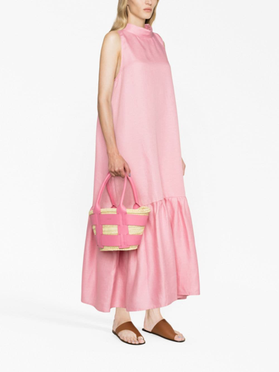 Demellier Mini Santorini Raffia Tote Bag In Neutrals