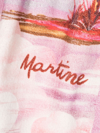 Shop Martine Rose Palm Tree-print Towel Scarf In Pink