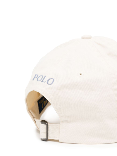 Polo Ralph Lauren Mens Classic Logo-embroidered Adjustable Cotton Cap Pale Cream In White