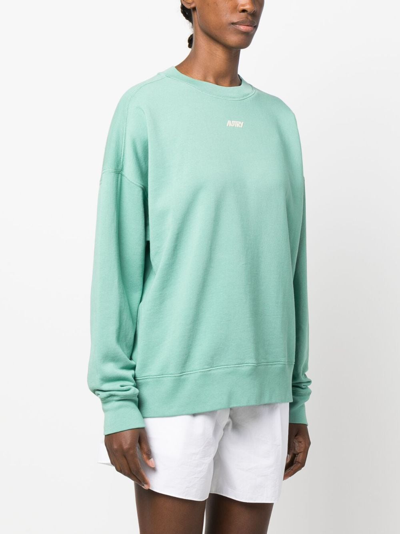 Shop Autry Logo-print Cotton Sweatshirt In Green