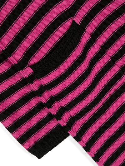 Shop Sonia Rykiel Enfant Striped Long-sleeve Knitted Dress In Pink