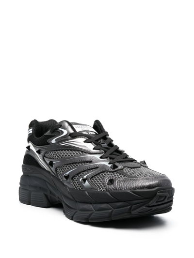 Shop Valentino Ms-2960 Lace-up Sneakers In Black
