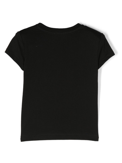 Balmain Crystal-embellished Logo-print T-shirt In Black