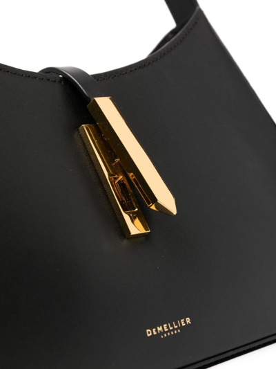 Demellier Large Tokyo Smooth Leather Shoulder Bag In Black