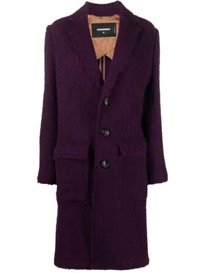Shop Dsquared2 Single-breasted Coat In Purple