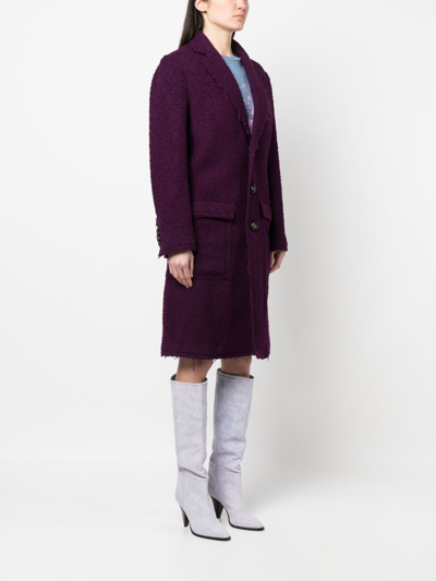Shop Dsquared2 Single-breasted Coat In Purple
