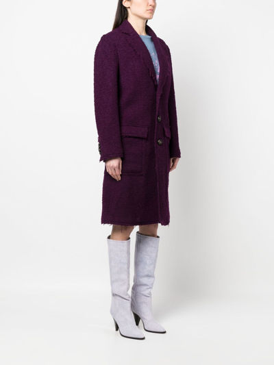 Dsquared2 Single-breasted Coat In Purple