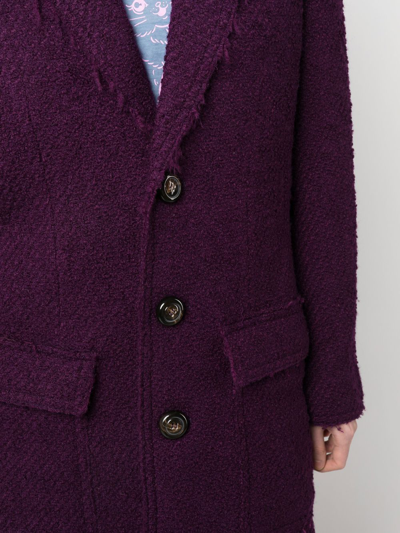 Dsquared2 Single-breasted Coat In Purple